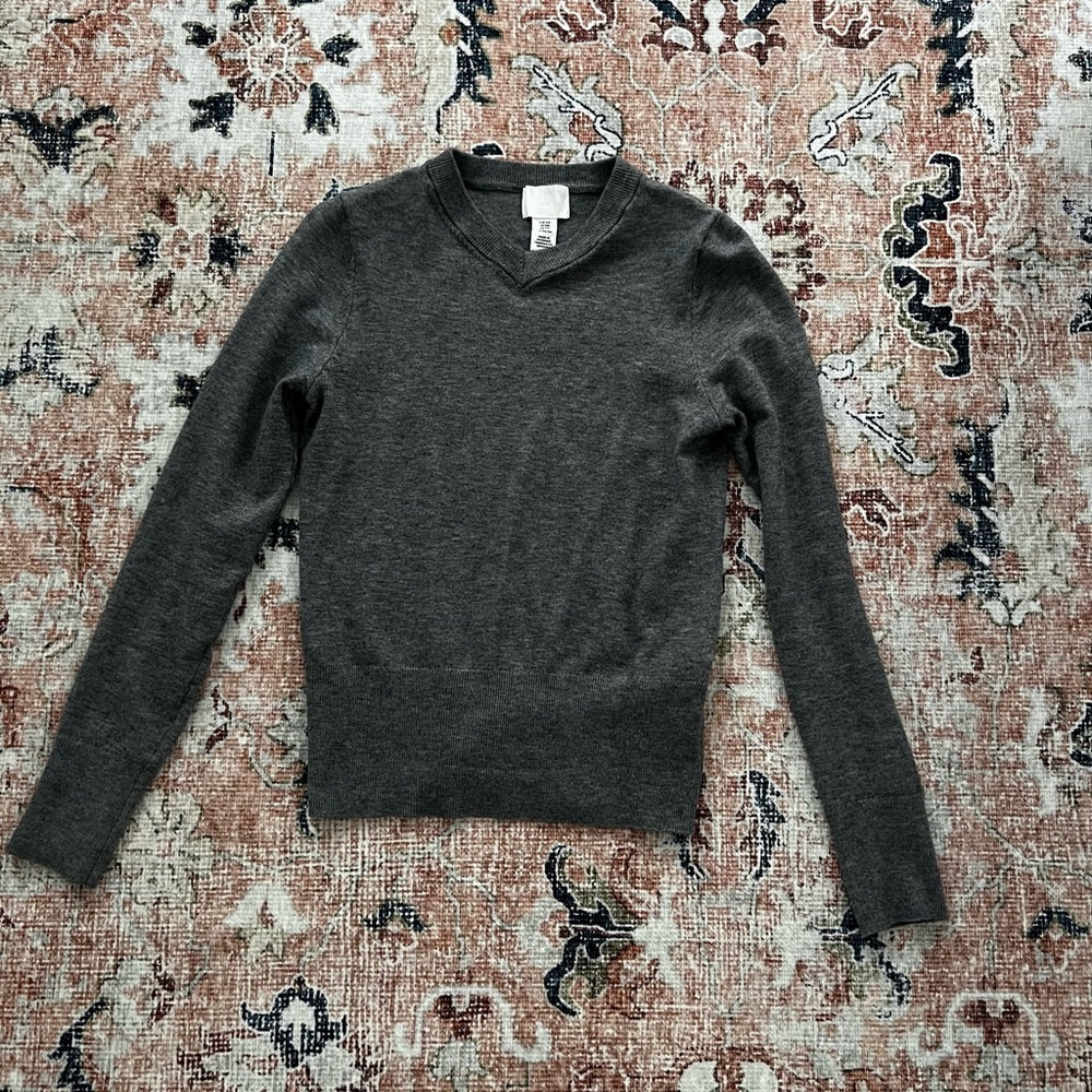 H&M Dark Charcoal V-Neck Women's Sweater
